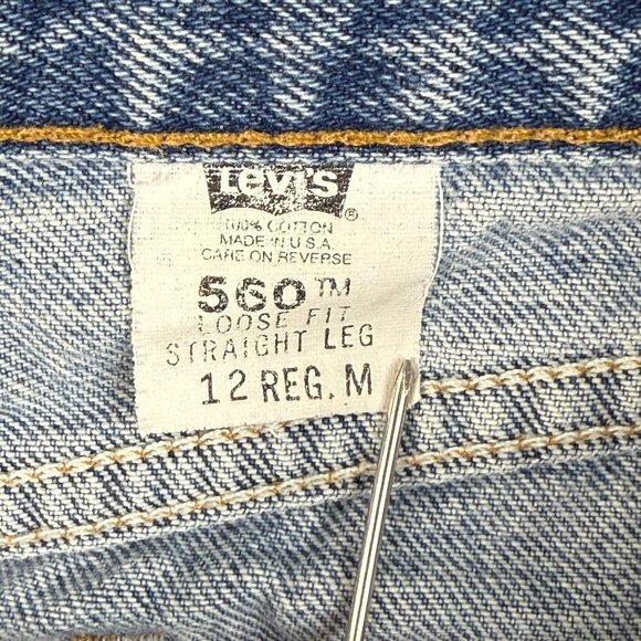 Levis 560 Jeans Womens 12 Reg VTG Blue Loose Fit Straight Leg Baggy 90's Denim - Picture 4 of 8